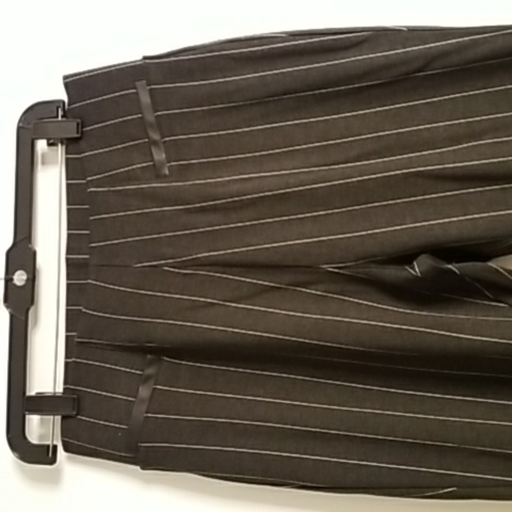 Elegant Black Pinstripe Stretch Dress Pants